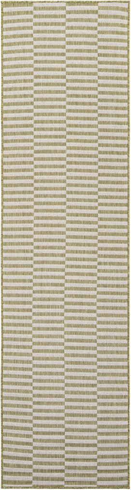 Green 2' 7 x 10' Ribbon Indoor / Outdoor Runner Rug | Rugs.com