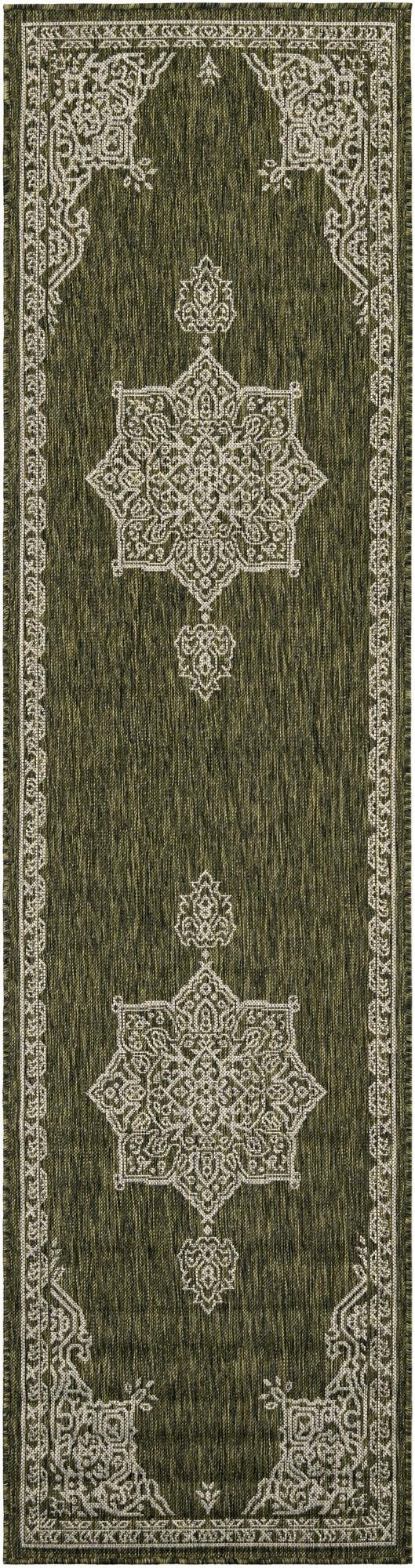  2' 7 x 10'  Washable Traditional Indoor / Outdoor Runner Rug