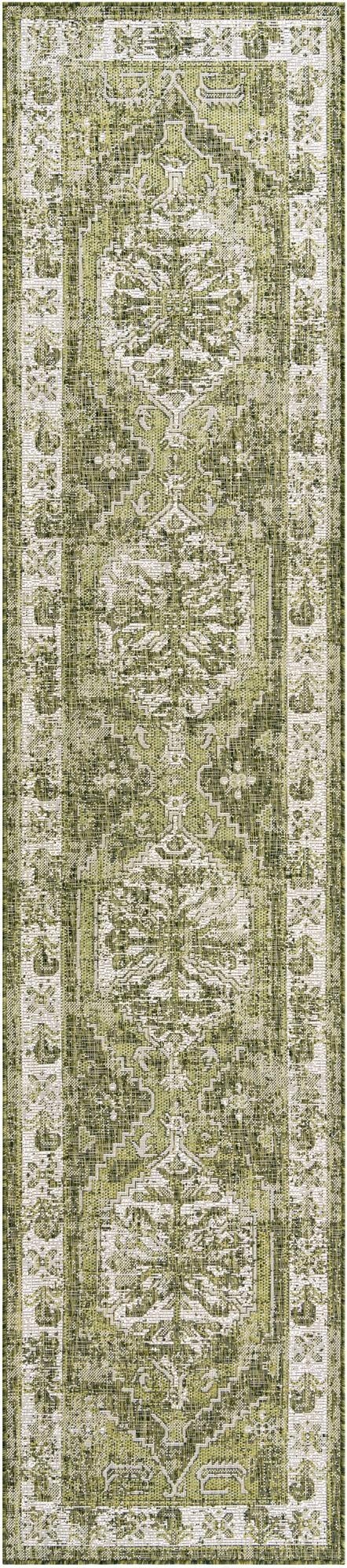  2' 7 x 12'  Washable Traditional Indoor / Outdoor Runner Rug