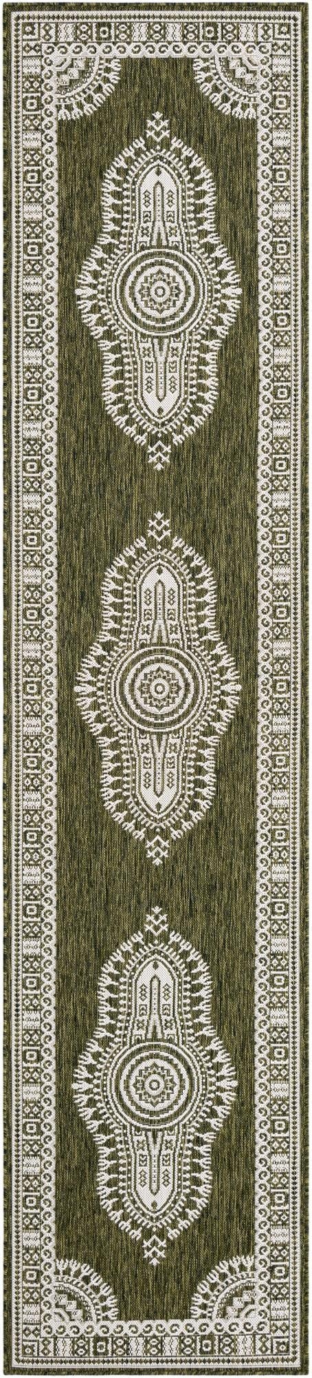  2' 7 x 12'  Washable Traditional Indoor / Outdoor Runner Rug