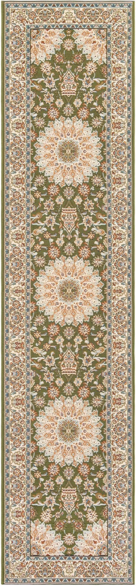  2' 7 x 12'  Washable Traditional Indoor / Outdoor Runner Rug