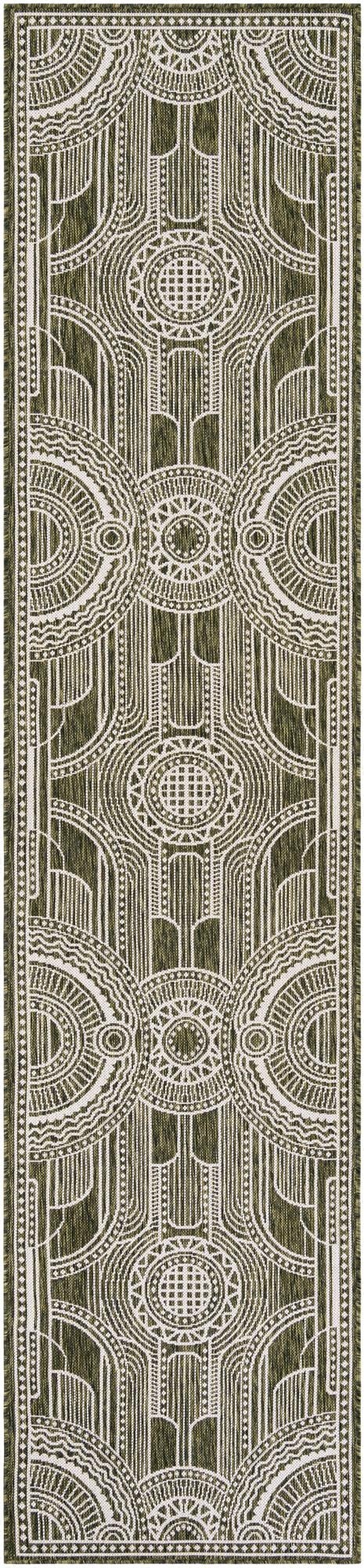  2' 7 x 12'  Washable Traditional Indoor / Outdoor Runner Rug