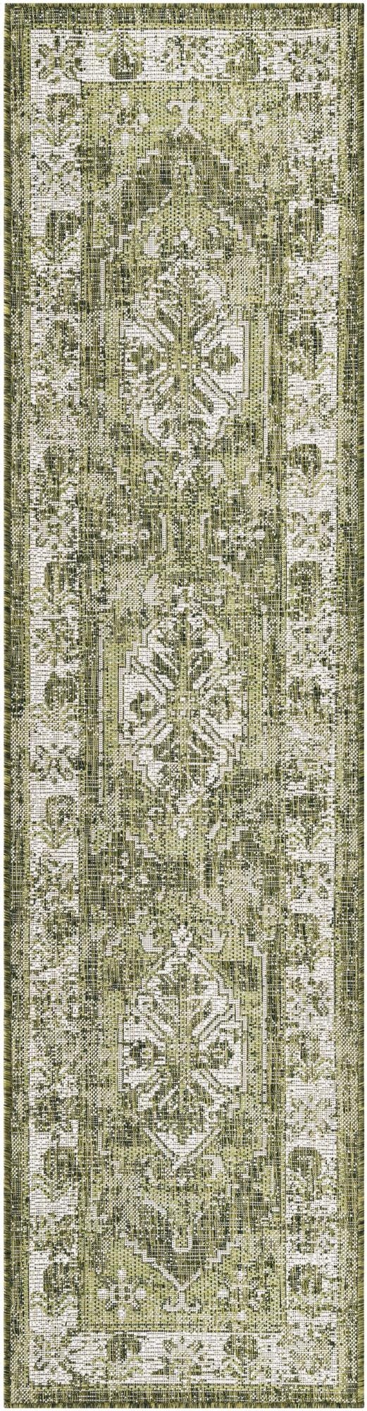  2' x 8'  Washable Traditional Indoor / Outdoor Runner Rug