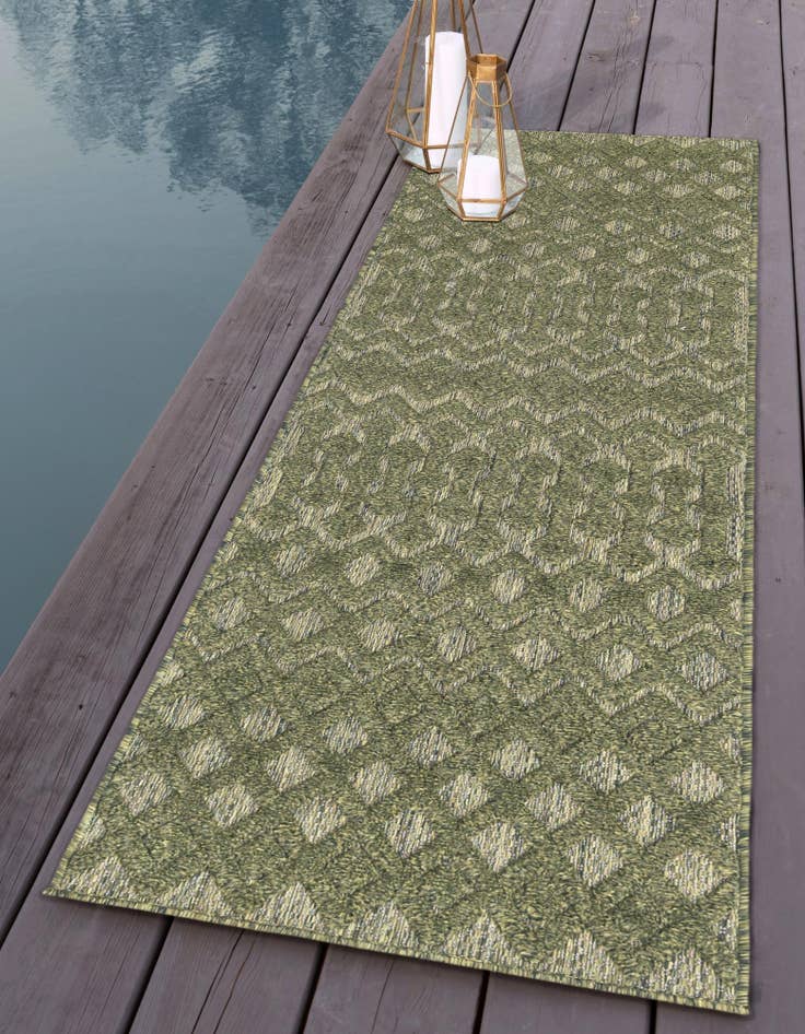 Detail image of  2' x 6'  Washable Trellis Textured Indoor / Outdoor Runner Rug