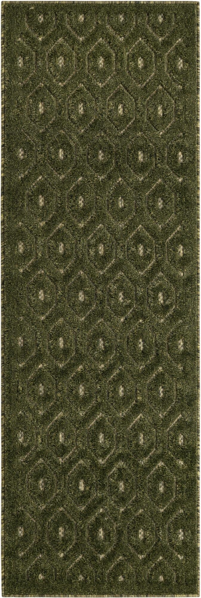  2' x 6'  Washable Trellis Textured Indoor / Outdoor Runner Rug
