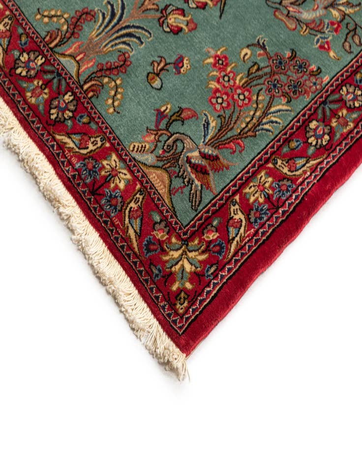 Detail image of  2' 8 x 13' 4  Hand Knotted Qom Persian Runner Rug