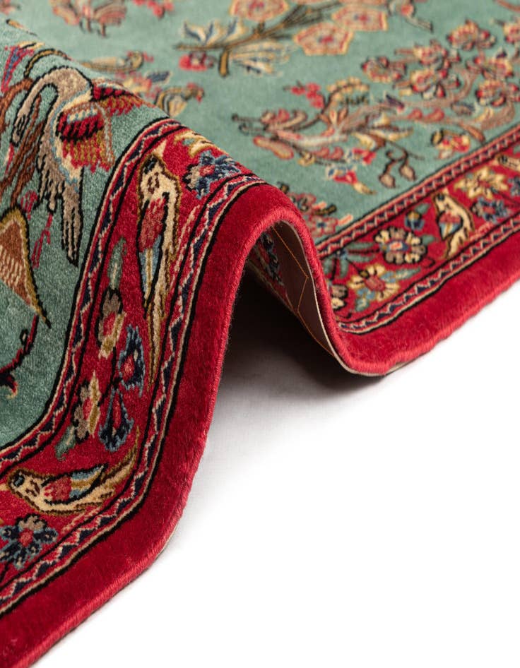 Detail image of  2' 8 x 13' 4  Hand Knotted Qom Persian Runner Rug