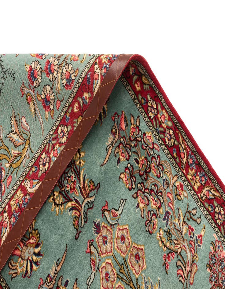 Detail image of  2' 8 x 6' 8  Hand Knotted Qom Persian Runner Rug