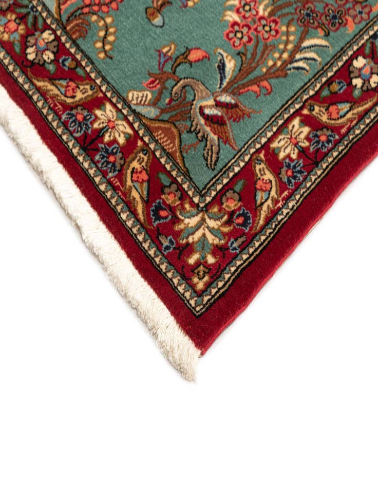 Detail image of  2' 8 x 7' 4  Hand Knotted Qom Persian Runner Rug