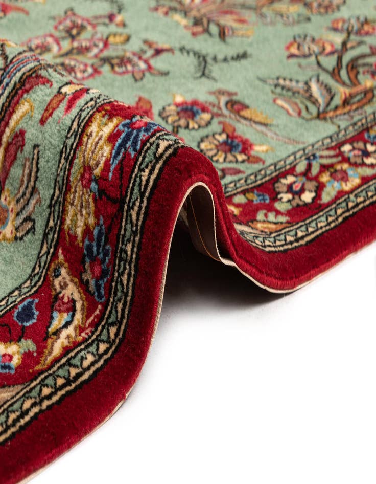 Detail image of  2' 7 x 7' 1  Hand Knotted Qom Persian Runner Rug