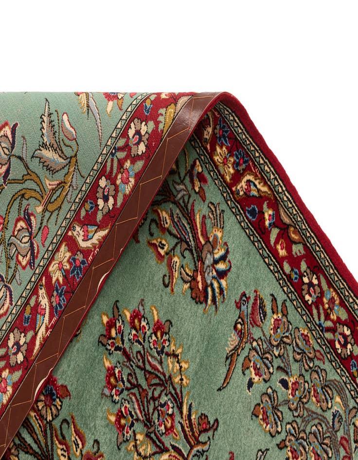 Detail image of  2' 7 x 7' 1  Hand Knotted Qom Persian Runner Rug