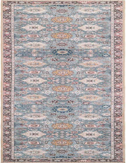 A 12 ft green traditional runner rug with an intricate oriental medallion pattern in various shades of green, cream, and muted red, perfect for a hallway.