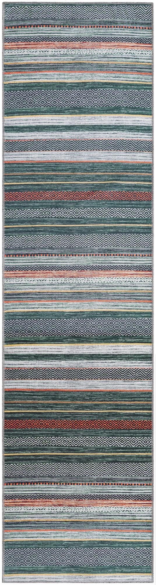  2' 7 x 10'  Washable Yara Runner Rug