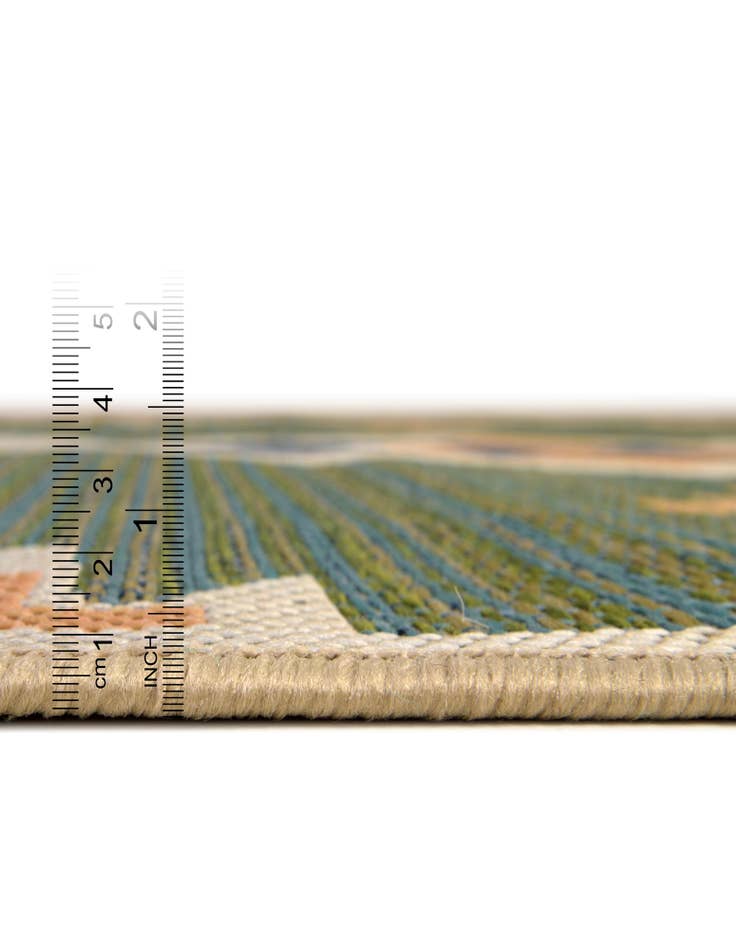 Detail image of  5' 3 x 5' 3  Washable Baja Indoor / Outdoor Square Rug