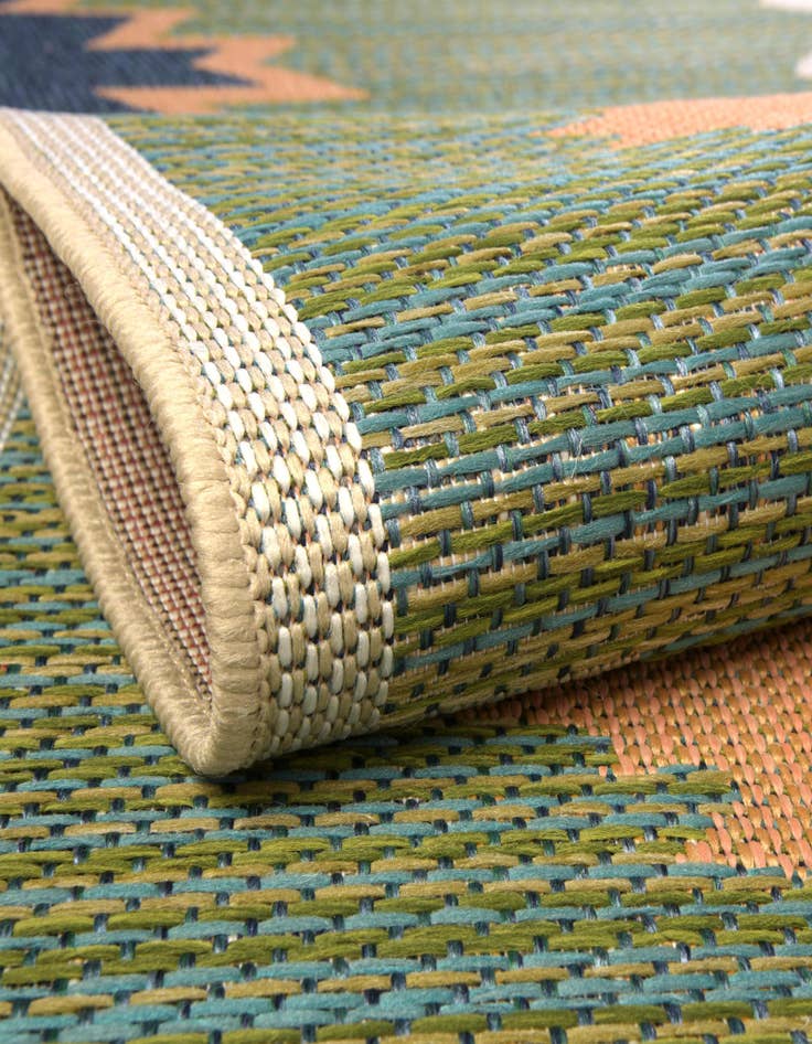 Detail image of  5' 3 x 5' 3  Washable Baja Indoor / Outdoor Square Rug