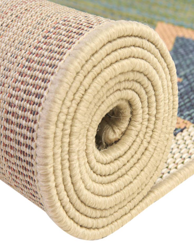 Detail image of  5' 3 x 5' 3  Washable Baja Indoor / Outdoor Square Rug