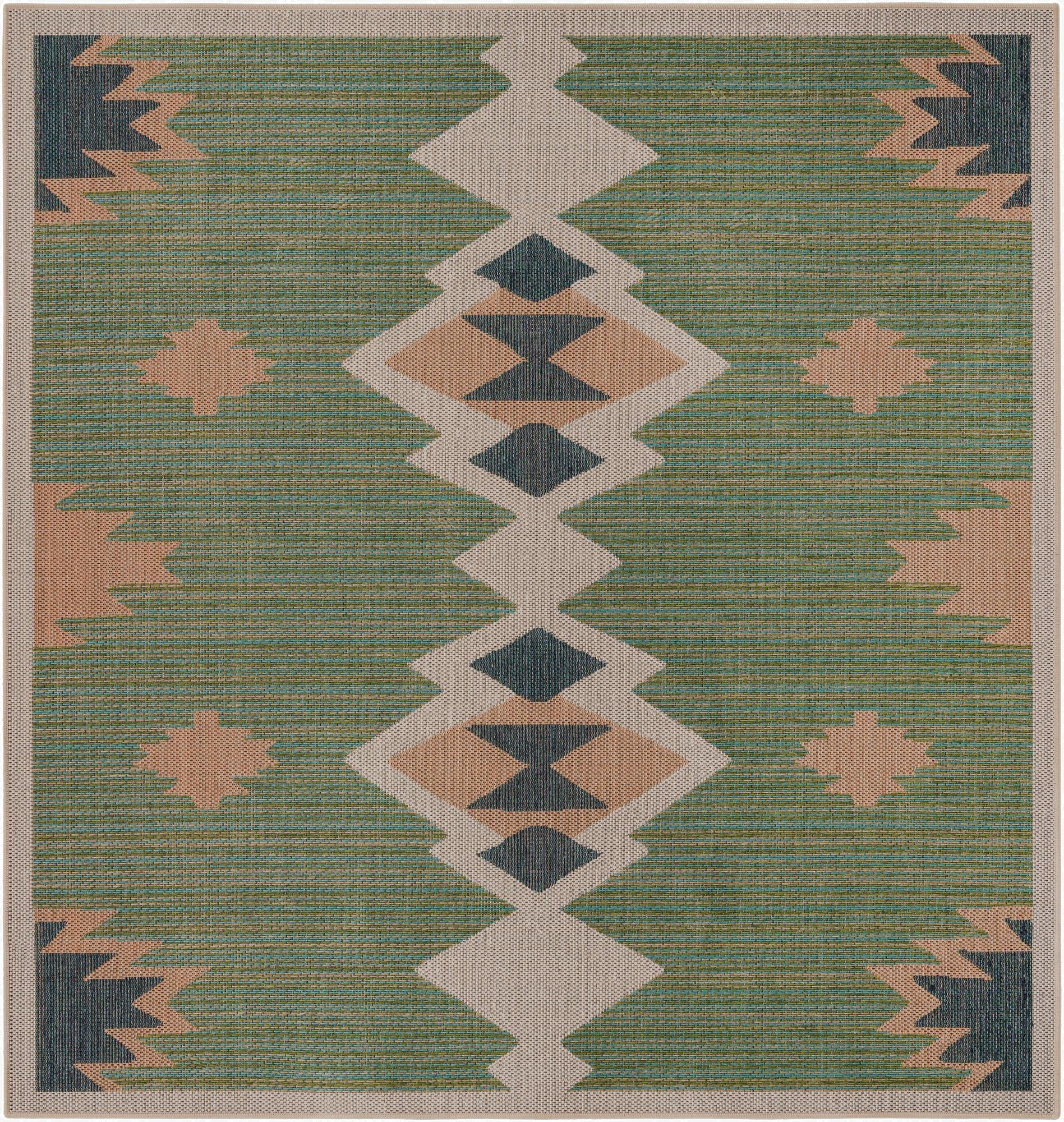  7' 10 x 7' 10  Washable Baja Indoor / Outdoor Square Rug