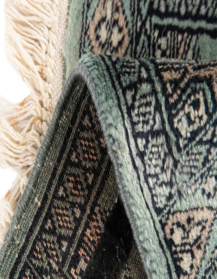 Detail image of  1' x 1'  Hand Knotted Bokhara Oriental Wool Square Rug