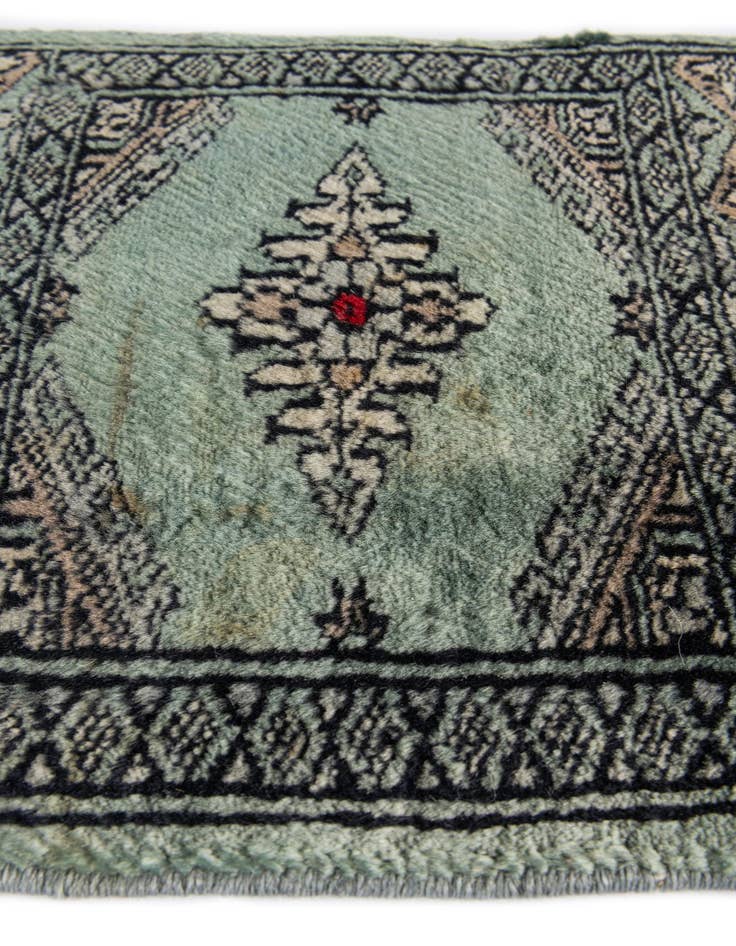 Detail image of  1' x 1'  Hand Knotted Bokhara Oriental Wool Square Rug
