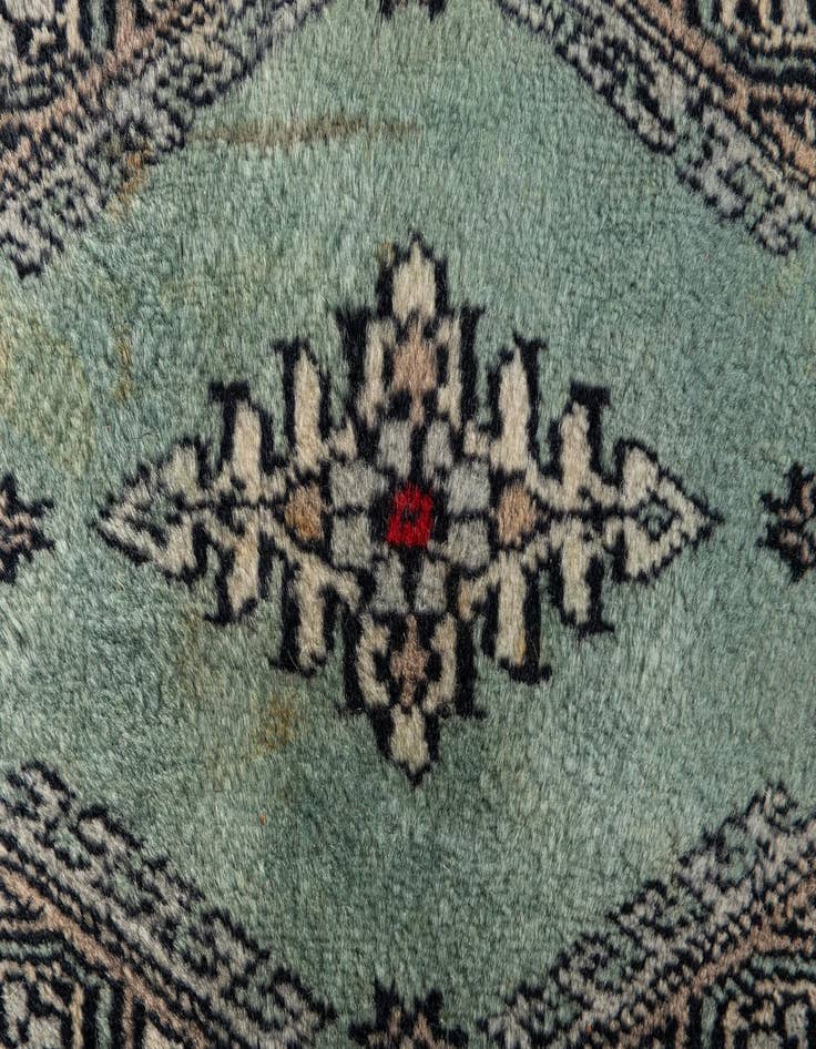 Detail image of  1' x 1'  Hand Knotted Bokhara Oriental Wool Square Rug