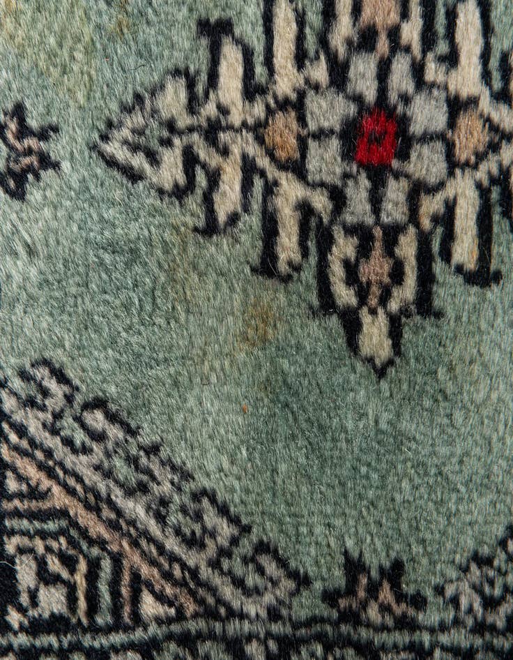 Detail image of  1' x 1'  Hand Knotted Bokhara Oriental Wool Square Rug
