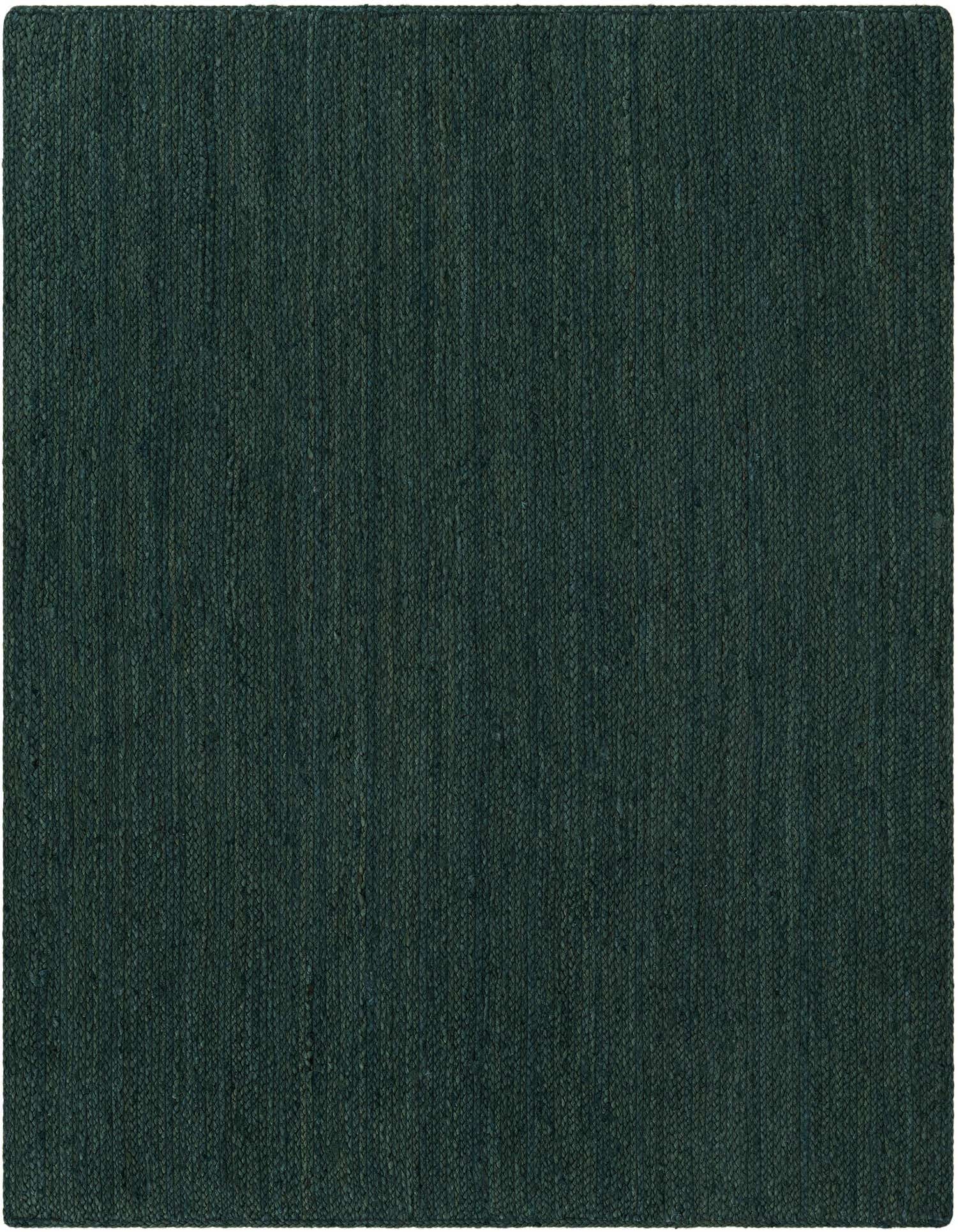 A 5' 3 x 5' 3 square green jute rug with a textured, flatweave pattern, suitable for various indoor spaces.