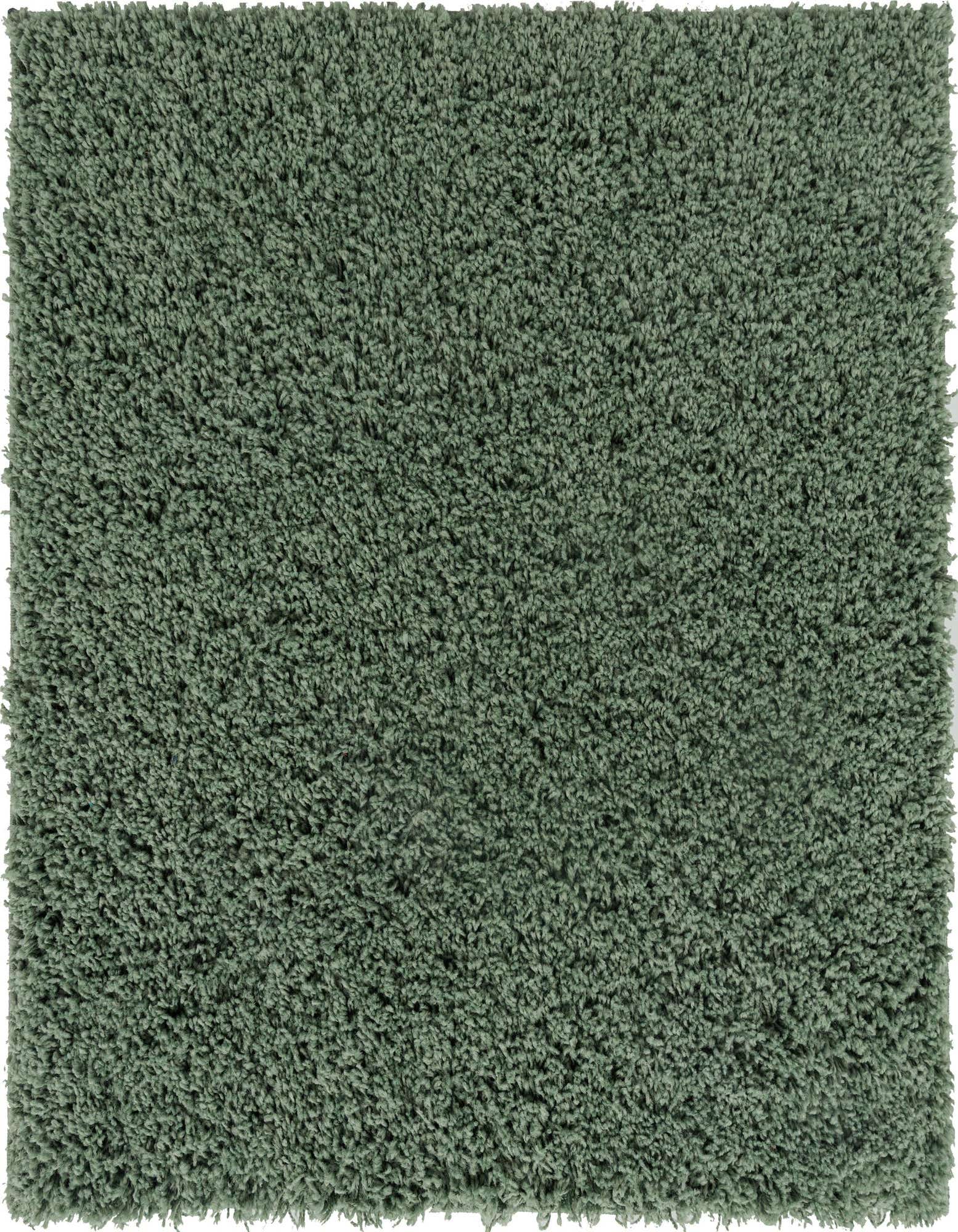 A soft, plush 3' 3 x 3' 3 square shag rug in a solid deep green color, perfect for adding comfort to any indoor space.