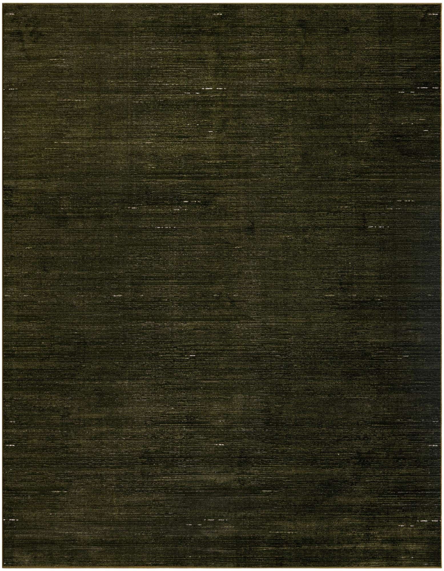 A 5' 3 x 5' 3 square Finsbury rug in varying shades of dark green, featuring a textured, medium pile.