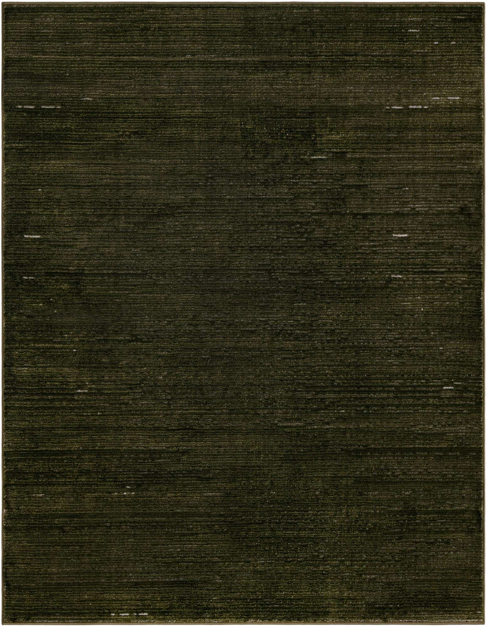 A 6'x6' square Finsbury rug in deep green, featuring a subtle textured pile, ideal for an indoor patio.