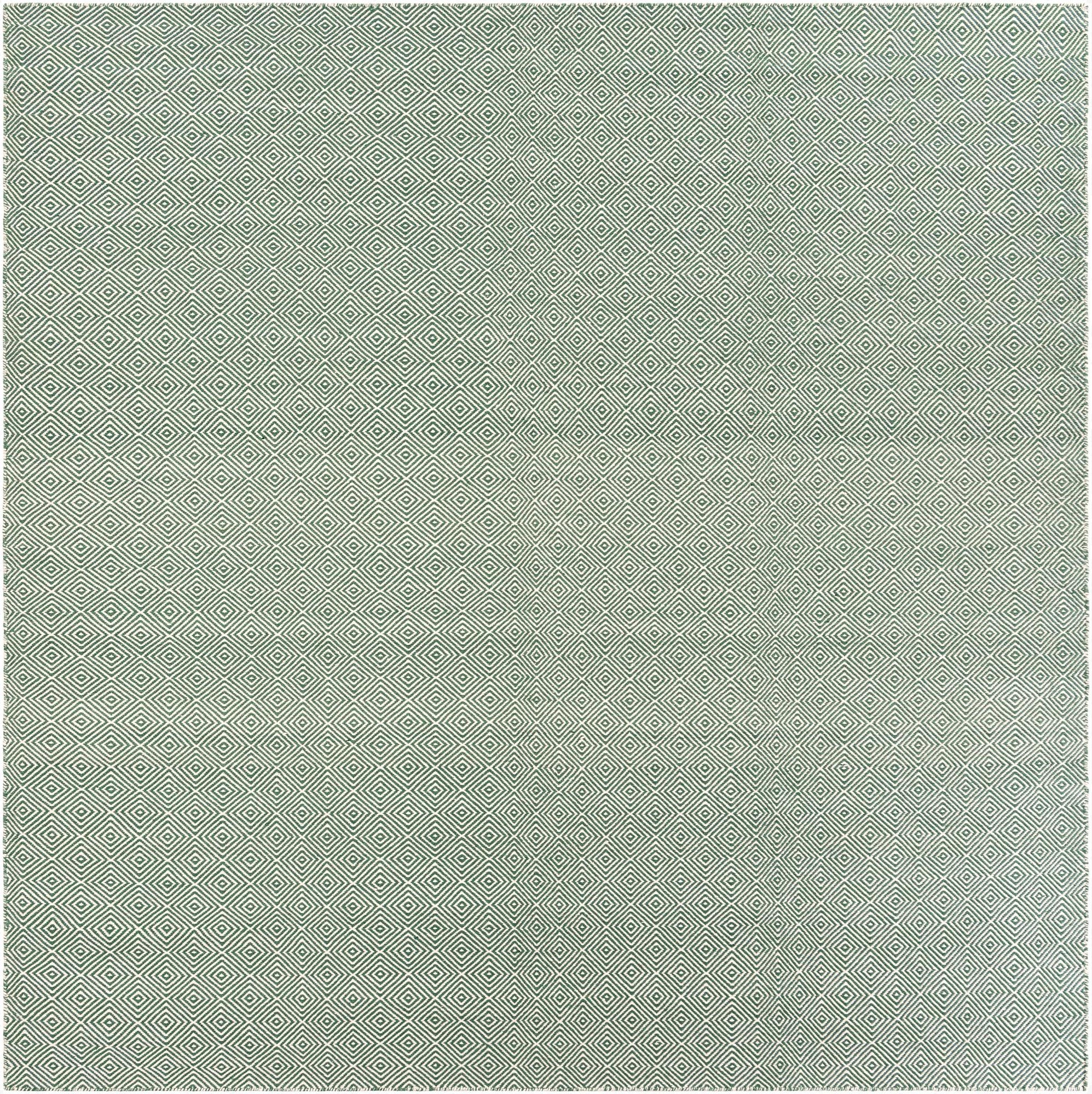  10' x 10'  Hand Woven Geo Trellis Flatweave Square Rug