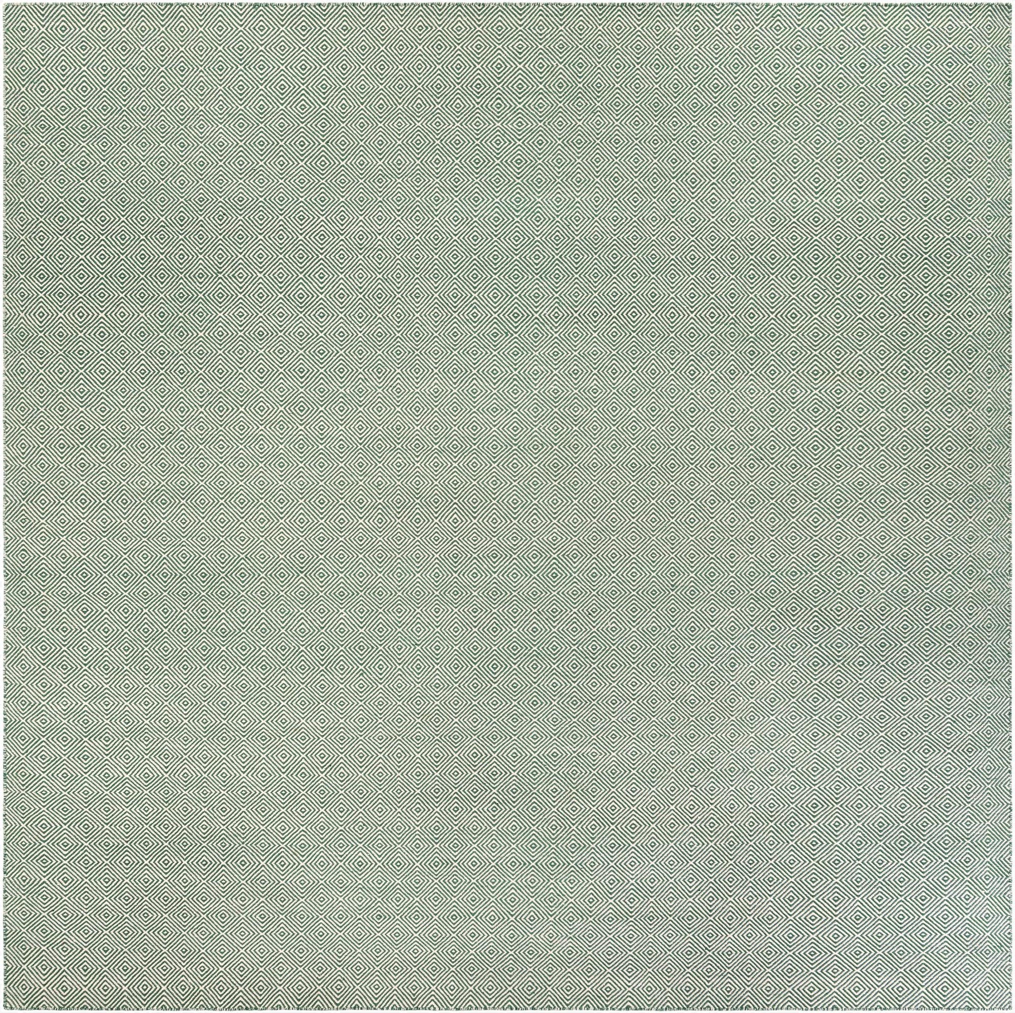  12' x 12'  Hand Woven Geo Trellis Flatweave Square Rug