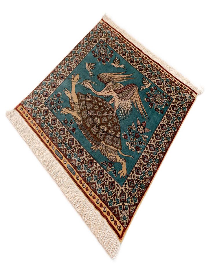 Detail image of  2' 5 x 2' 5 Kayseri Silk Square Rug