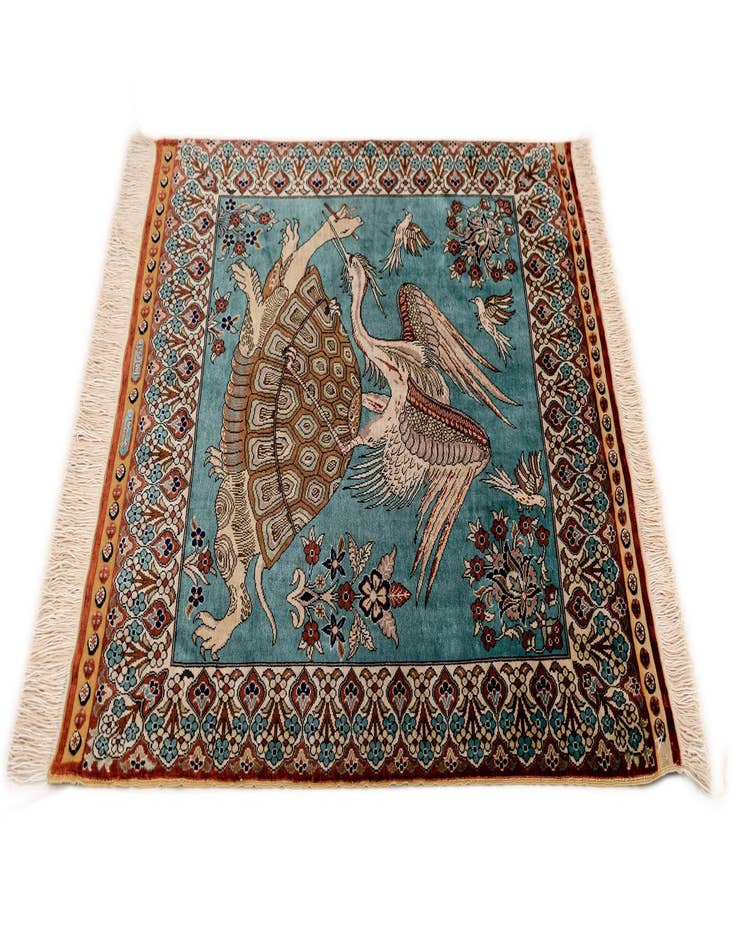 Detail image of  2' 5 x 2' 5 Kayseri Silk Square Rug