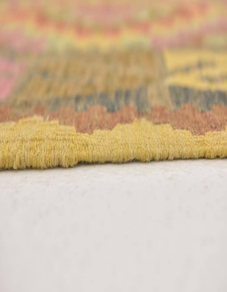 Detail image of  3' x 3' 6  Hand Woven Kilim Maymana Wool Square Rug