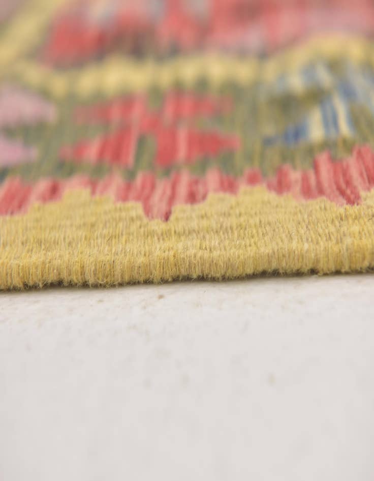 Detail image of  3' 3 x 3' 8  Hand Woven Kilim Maymana Wool Square Rug