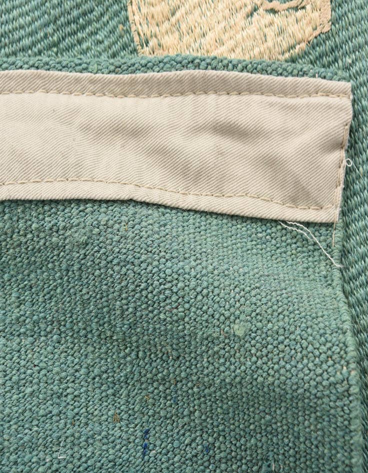 Detail image of  3' 8 x 4'  Hand Woven Kilim Suzani Wool Square Rug