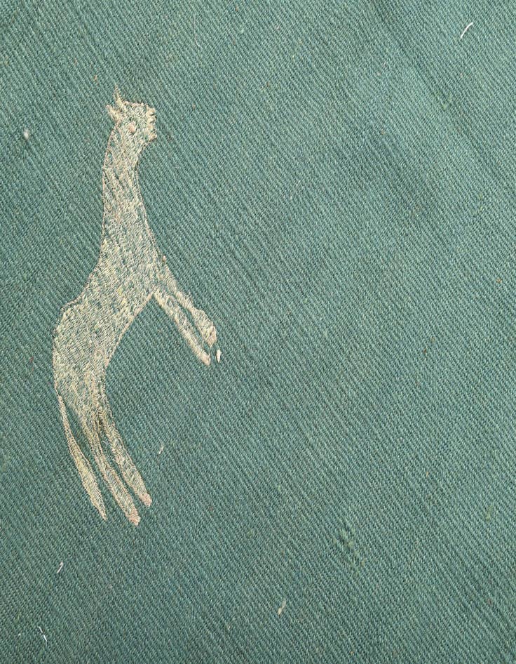 Detail image of  3' 8 x 4'  Hand Woven Kilim Suzani Wool Square Rug