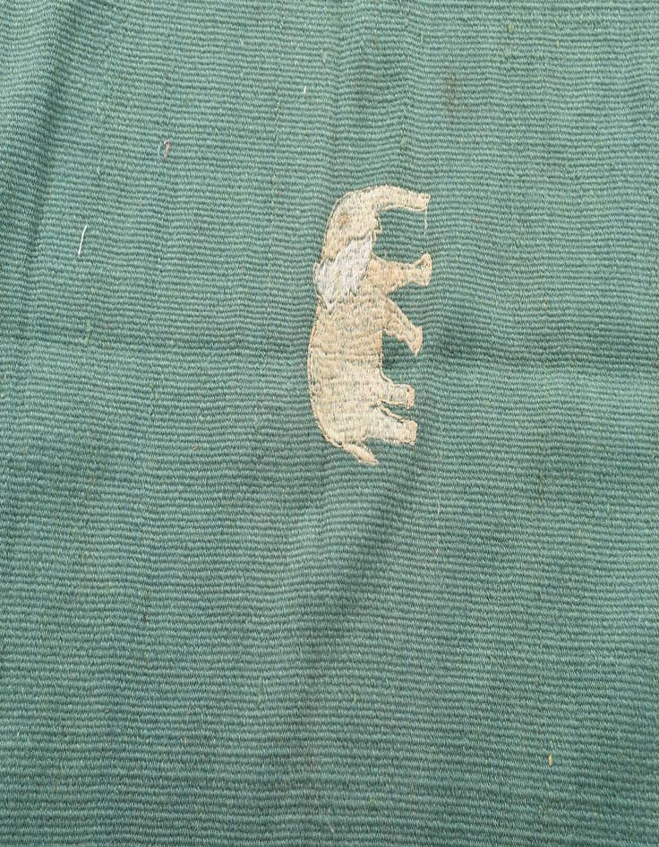 Detail image of  3' 8 x 4'  Hand Woven Kilim Suzani Wool Square Rug