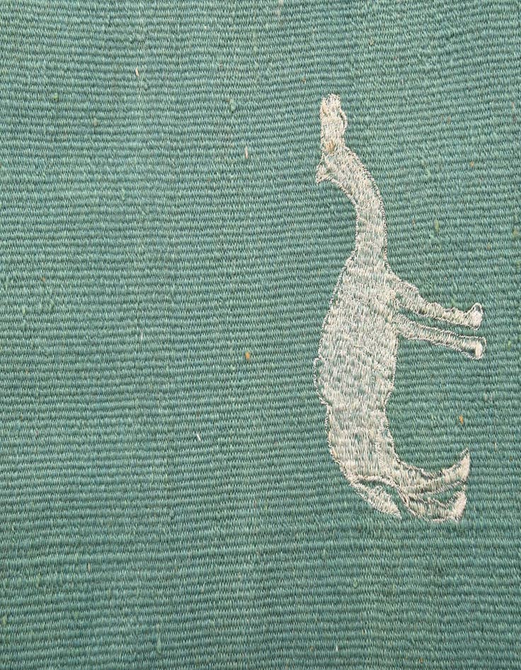 Detail image of  3' 8 x 4'  Hand Woven Kilim Suzani Wool Square Rug