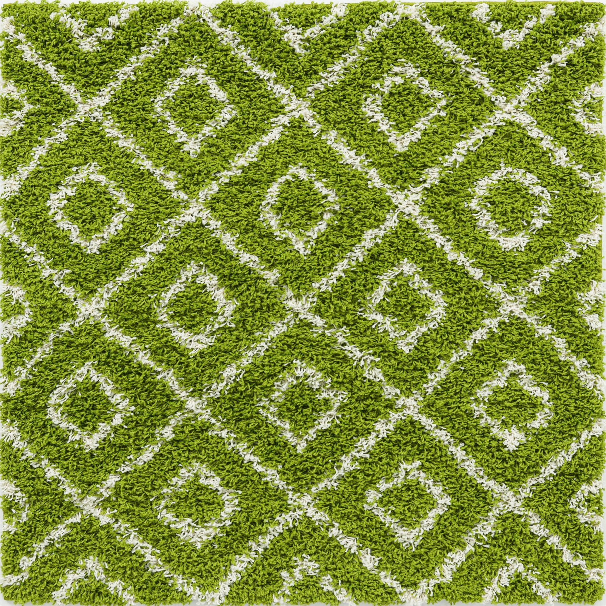  4' x 4' Lattice Shag Square Rug