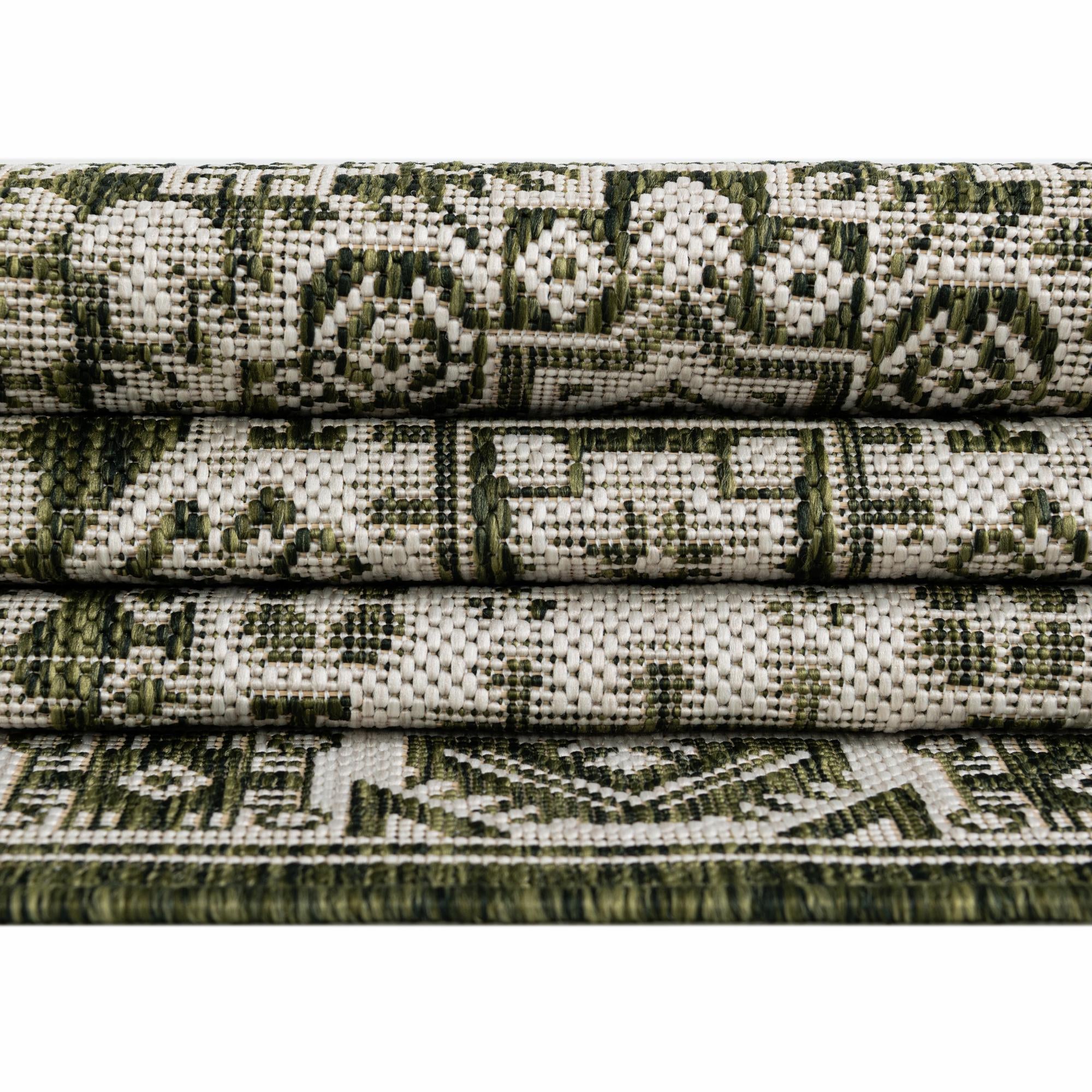 Green 7' 10 x 7' 10 Aztec Indoor / Outdoor Square Rug | Rugs.com