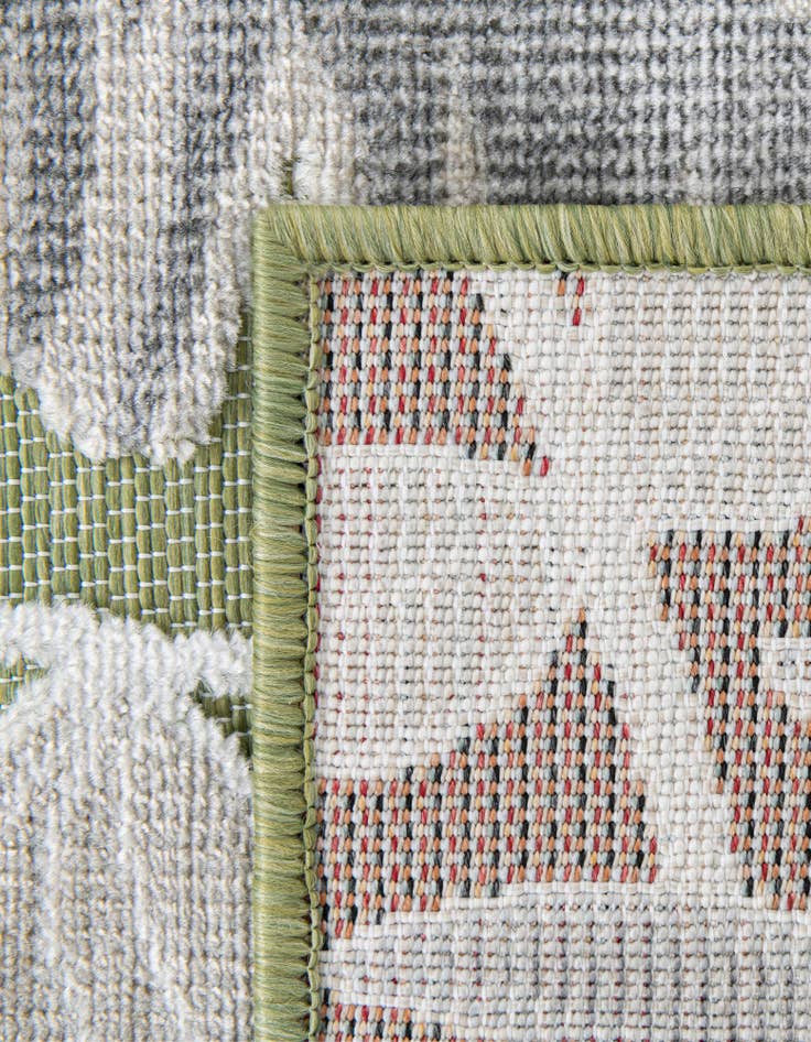 Detail image of  8' 2 x 8' 2  Washable Botanical Indoor / Outdoor Square Rug