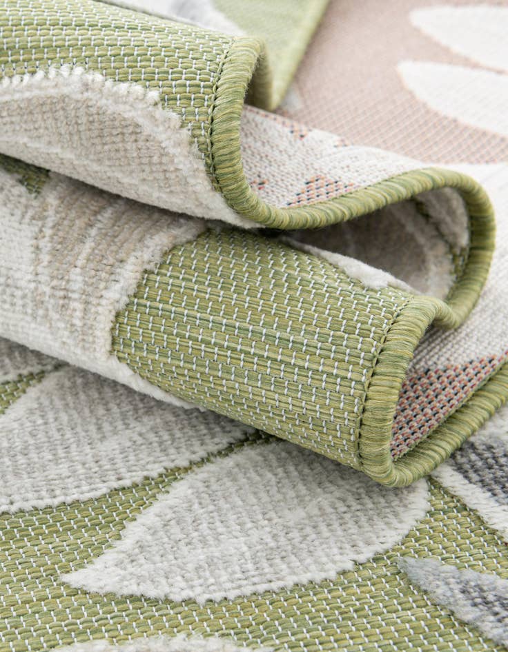 Detail image of  8' 2 x 8' 2  Washable Botanical Indoor / Outdoor Square Rug