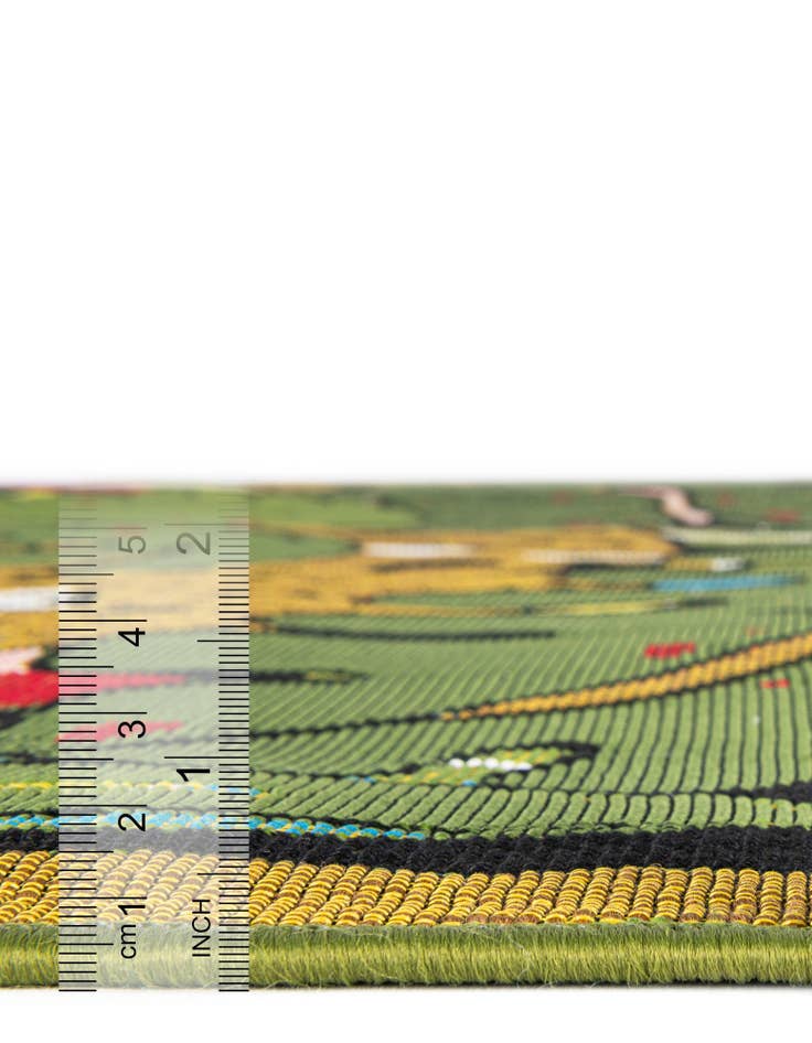 Detail image of  7' 10 x 7' 10  Washable Botanical Indoor / Outdoor Square Rug