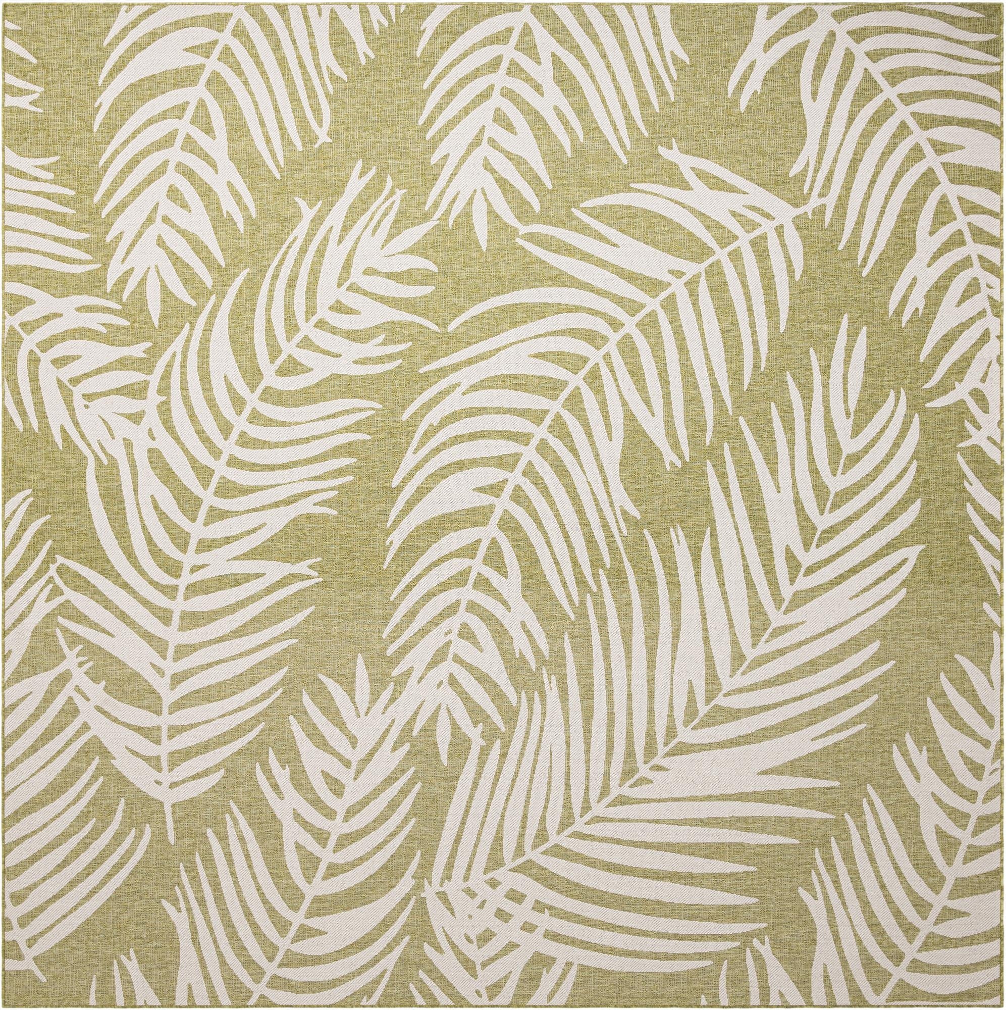  12' x 12'  Washable Botanical Indoor / Outdoor Square Rug