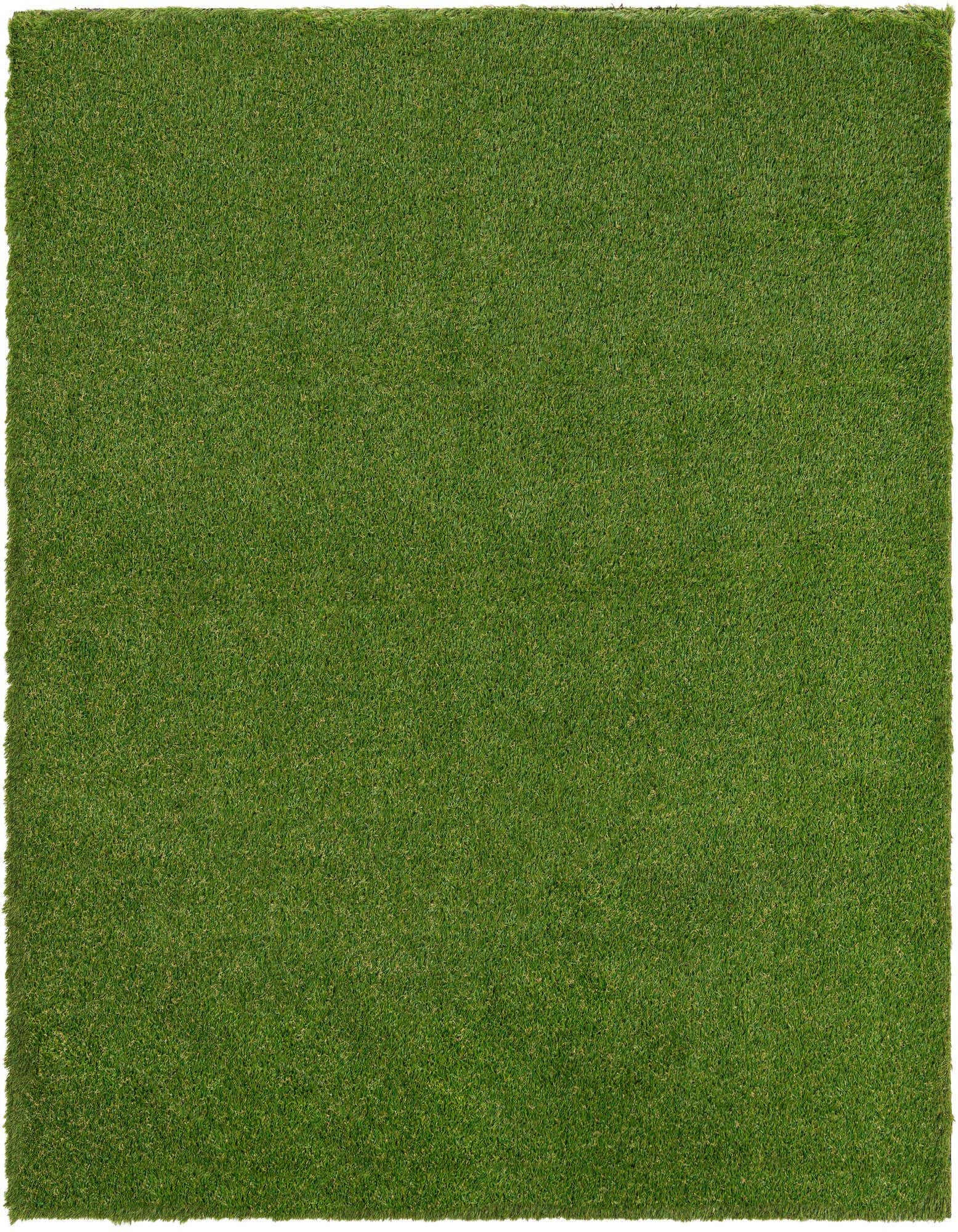 A vibrant green 12' x 12' square artificial grass rug with a medium pile, suitable for indoor or outdoor use.