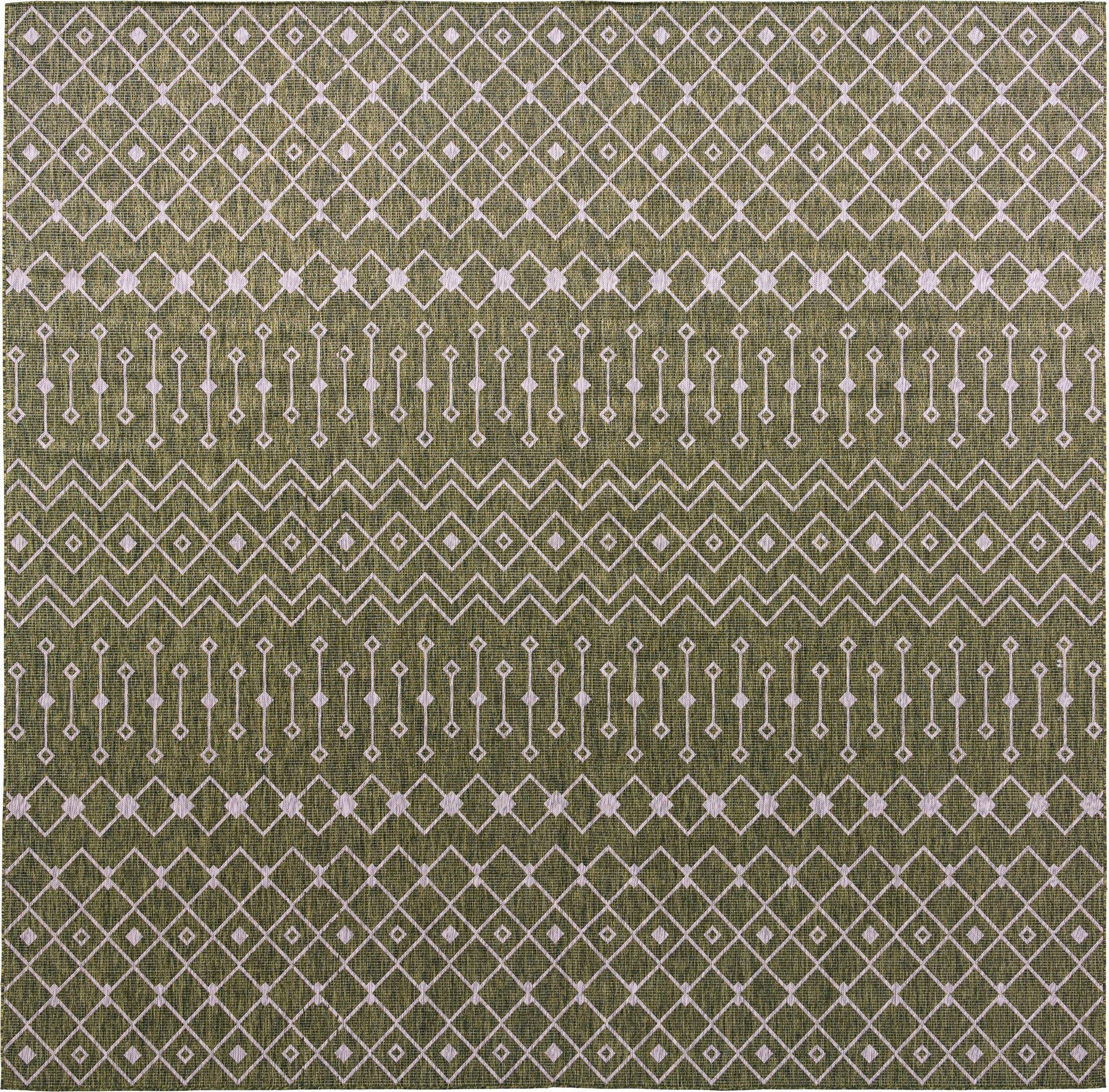  13' x 13'  Washable Lattice Indoor / Outdoor Square Rug