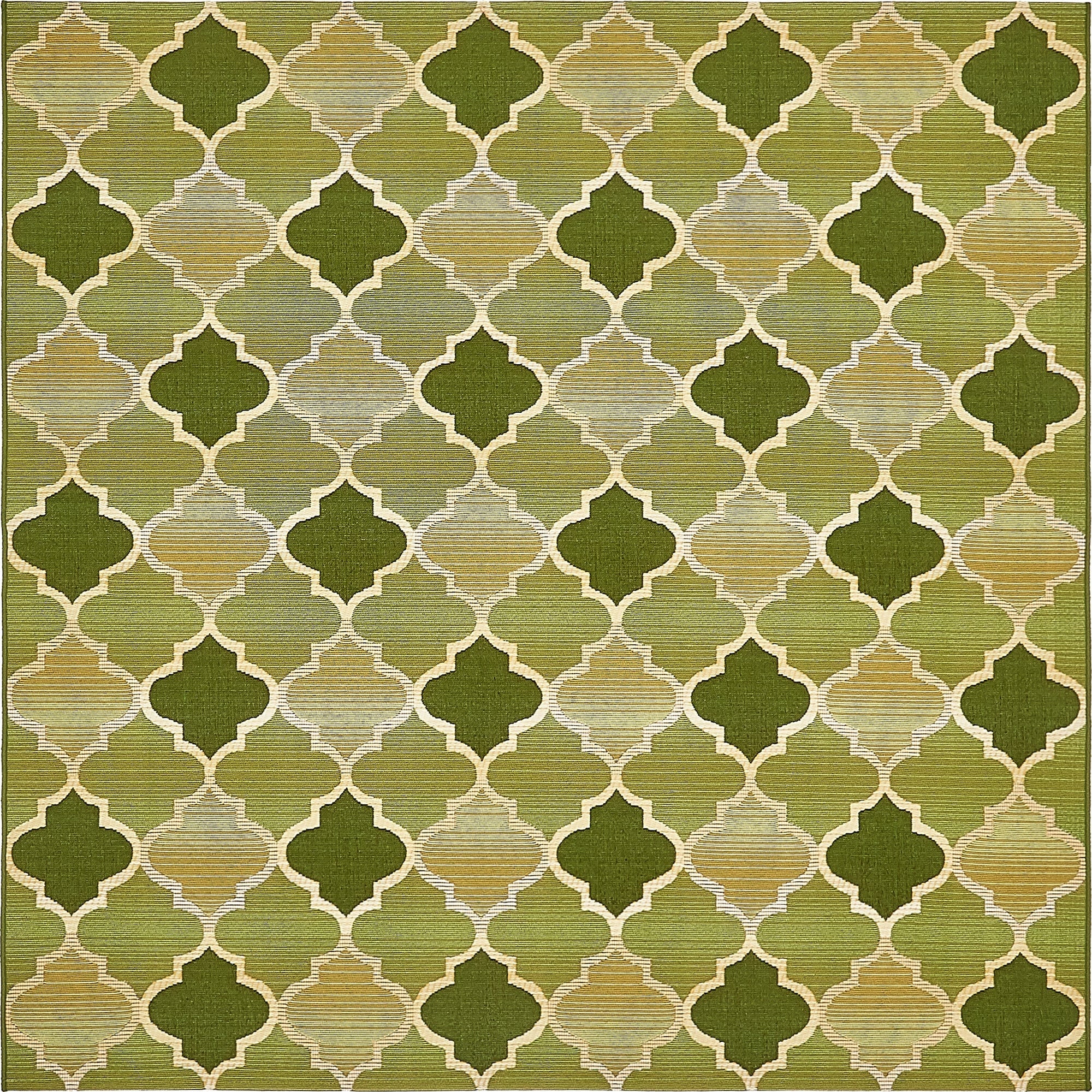  6' x 6'  Washable Lattice Indoor / Outdoor Square Rug
