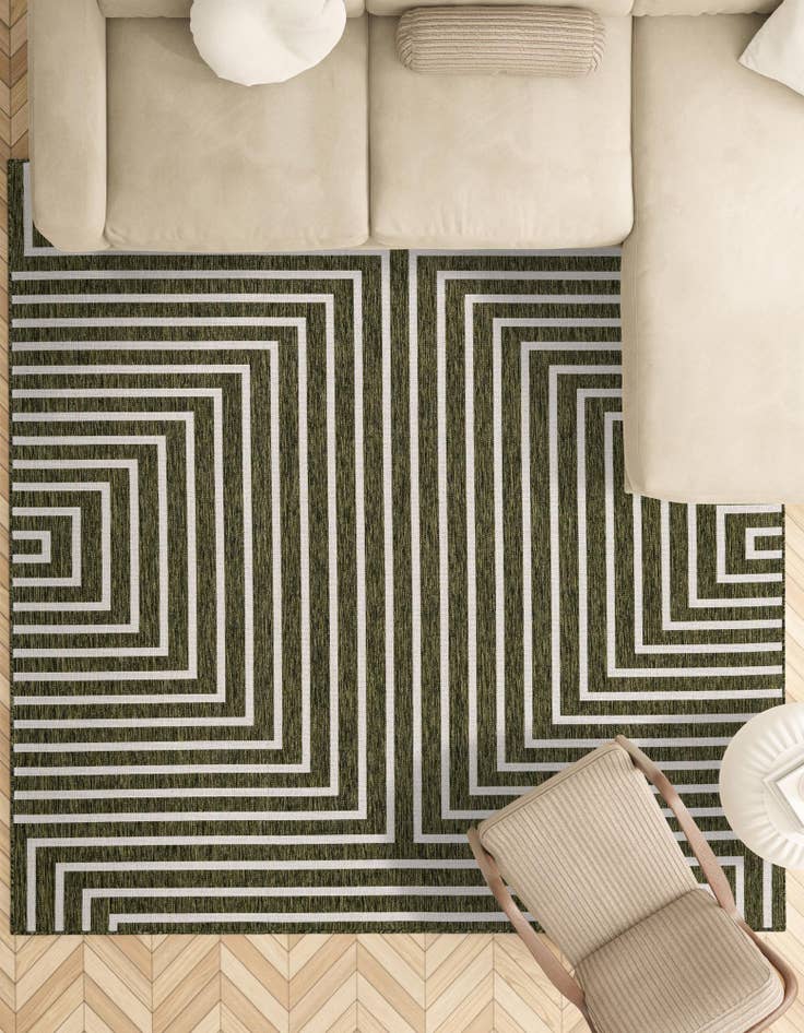 Detail image of  7' 10 x 7' 10  Washable Modern Indoor / Outdoor Square Rug