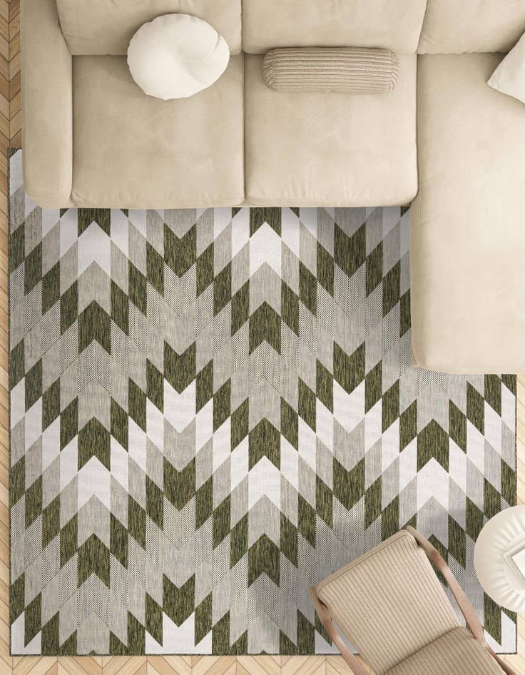 Detail image of  7' 10 x 7' 10  Washable Modern Indoor / Outdoor Square Rug